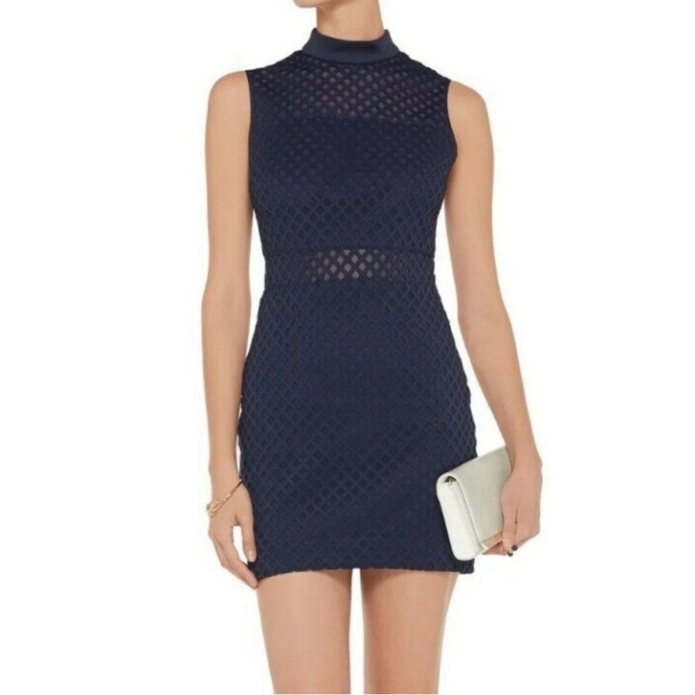 Elizabeth and James Neri Navy Mesh Mini Dress Size 4